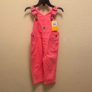 18M Carhartt Coral Pink Bib Overalls NWT